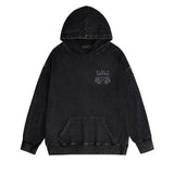 Amiri washed hoodie splashed ink large simple label distressed printing