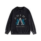 Amiri washed sweatshirt horse printing washed and distressed