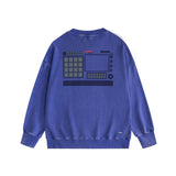 Amiri washed sweatshirt tv channel printing washed and distressed