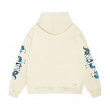 Amiri hoodie with overlapping letter dragon print
