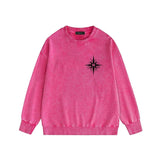 Amiri washed sweatshirt star shield printing washed and distressed