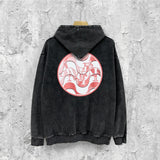 Amiri washed hoodie circle sketch printing washed and distressed