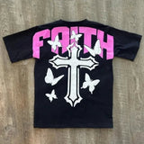 Street Unisex T-shirt Y2K Hip Hop Alphabet Vintage Cross Graphics