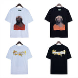 Denim Tears T Shirts Kapok Vintage Portrait Oil Painting Print Loose-Fitting Casual round-Neck Short Sleeve T-shirt
