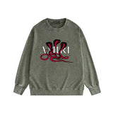 Amiri washed sweatshirt new font cobra print washed old