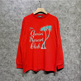 Amiri long sleeve shirts coconut tree bird printing