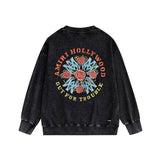 Amiri washed sweatshirt flower clusters printing washed and distressed