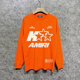 Amiri long sleeve shirts five-pointed star mottled letterprinting