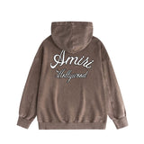 Amiri washed hoodie letter-filled printing distressed printing