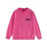 Amiri washed sweatshirt pure letter printing washed and distressed