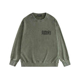 Amiri washed sweatshirt mottled spider printing washed and distressed