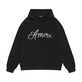 Amiri hoodie silver ring snake letterprinting