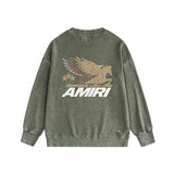 Amiri washed sweatshirt mottled pegasus printing washed and distressed