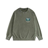 Amiri washed sweatshirt flower diamond nameplate printing washed and distressed