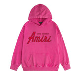 Amiri washed hoodie with pure letter distressed printing