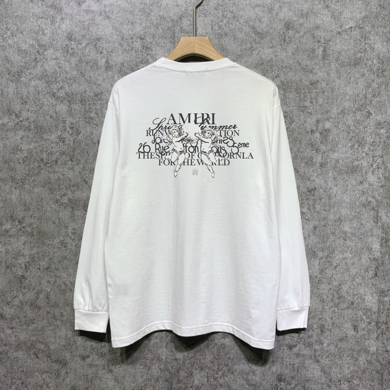 Amiri long sleeve shirts letter angel ball printing