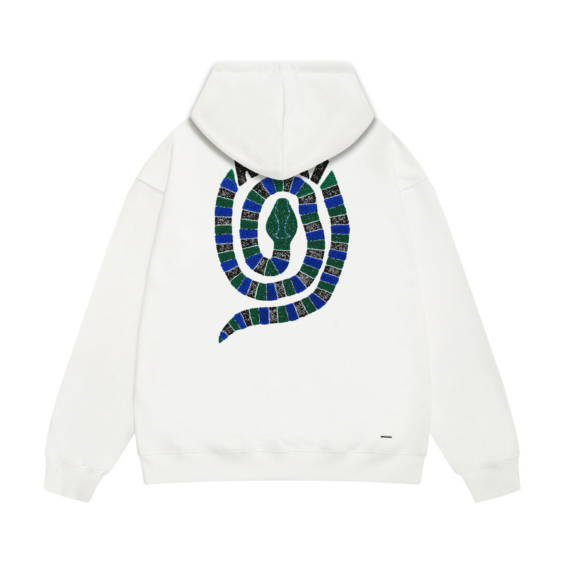 Amiri hoodie patchwork color snake print