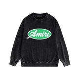 Amiri washed sweatshirt oval letterprinting washed and distressed