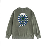 Amiri washed sweatshirt large patchwork colorful snake printing washed and distressed