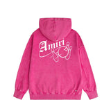 Amiri washed hoodie bowling distressed print
