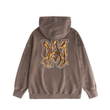 Amiri washed hoodie splashed paint skeleton washed distressed printing