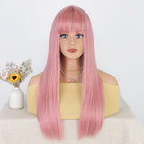 Women's Wigs Straight Bangs Long Straight Heat-Resistant Wig