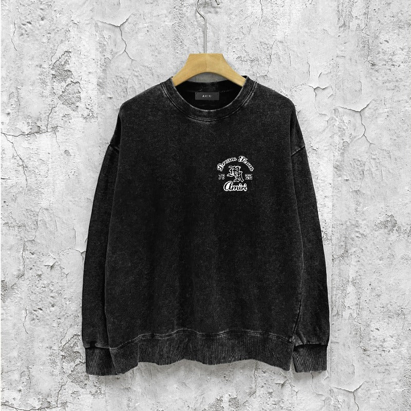 Amiri washed sweatshirt new letter logo printing washed old