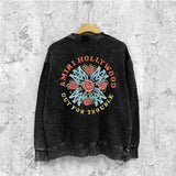 Amiri washed sweatshirt flower clusters printing washed and distressed