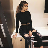 Women Tops Fashion Sexy Stretch Top Slim Fit (Zy0414)