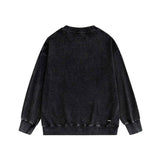 Amiri washed sweatshirt black and white printing washed and distressed
