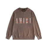 Amiri washed sweatshirt retro totem printing washed and distressed