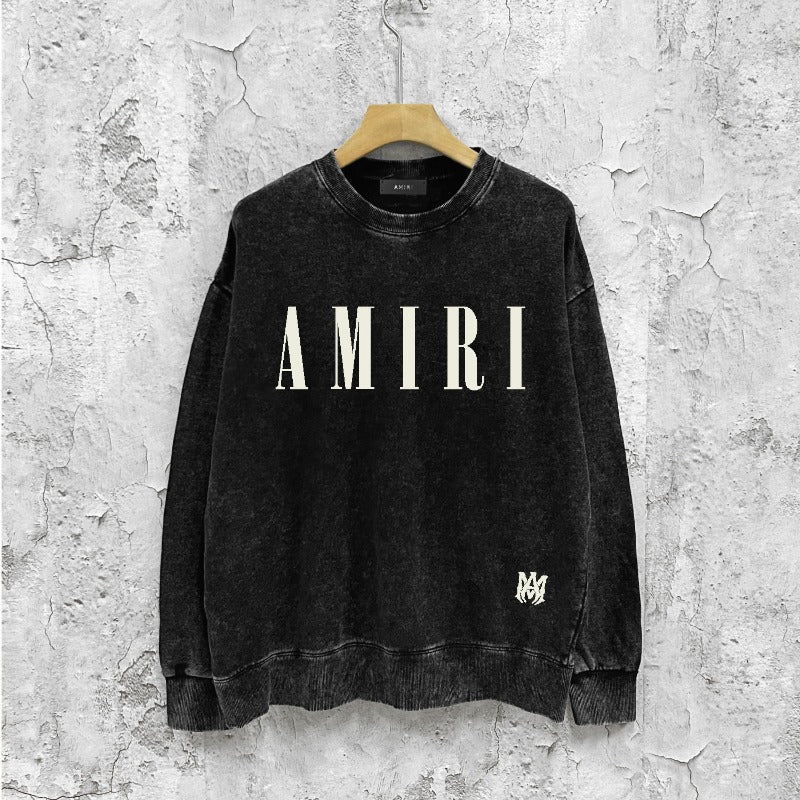 Amiri washed sweatshirt classic letter spider print washed old
