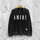 Amiri washed sweatshirt classic letter spider print washed old