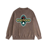 Amiri washed sweatshirt gray wolf cross printing washed and distressed