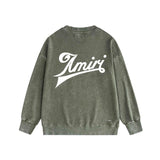 Amiri washed sweatshirt oblique letterprinting washed and distressed