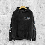 Amiri washed hoodie double-sided rose distressed printing