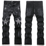 Mens Fashion Jeans Star Rhinestones S3972#