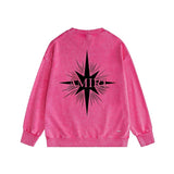 Amiri washed sweatshirt star shield printing washed and distressed