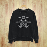 Amiri washed sweatshirt line simple logo printing washed and distressed