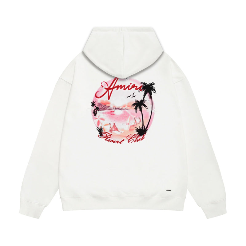 Amiri hoodie pink beach print