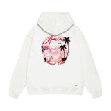 Amiri hoodie pink beach print