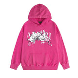 Amiri washed hoodie colorless flower distressed printing