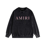 Amiri washed sweatshirt pink letter print washed old