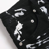 Mens Fashion Jeans White graffiti S8286#