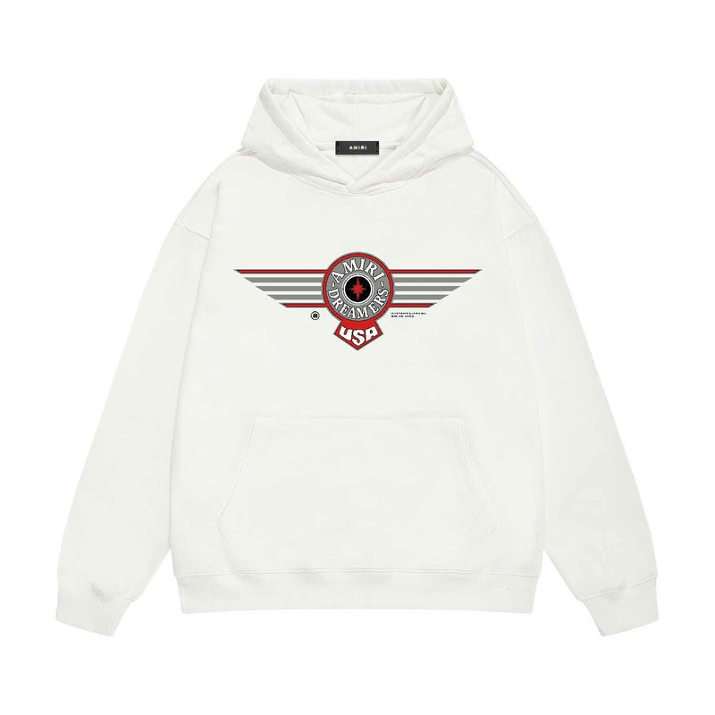 Amiri hoodie flying eagle wings patch printing