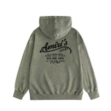 Amiri washed hoodie california limited bone crack washed distressed printing