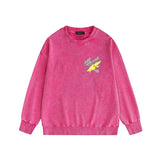 Amiri washed sweatshirt star point wings printing washed and distressed