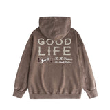 Amiri washed hoodie with distressed text and distressed printing