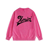 Amiri washed sweatshirt oblique letterprinting washed and distressed