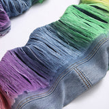 Mens Fashion Jeans Colorful Destructive Ribbons 5715#